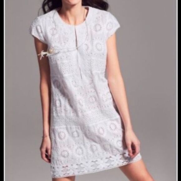 Calypso St. Barth Dresses & Skirts - Calypso St. Barth Rondinara Pink Eyelet Embroidered Mini Dresss. Size Small.